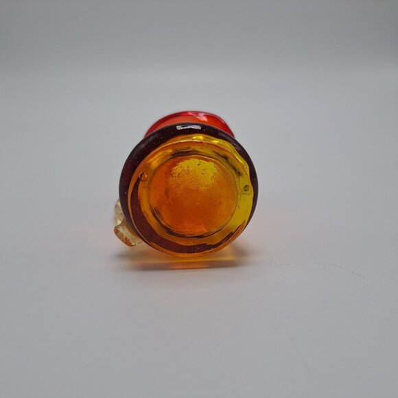 Pilgrim Hand Blown Swirl Glass Vase Pitcher With Applied Handle Amberina Vintage - Picture 12 of 12